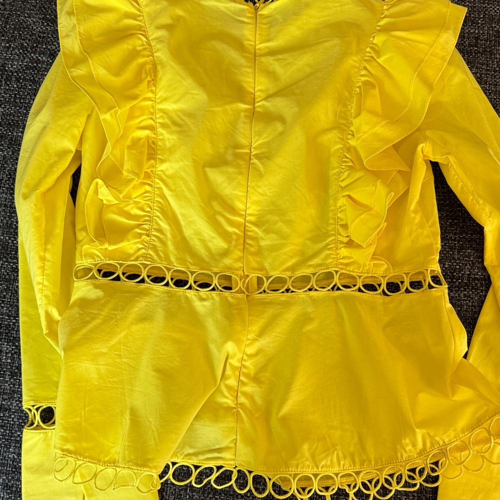 Ina Bright Yellow Ruffle Long-Sleeve Blouse - Picture 9 of 10